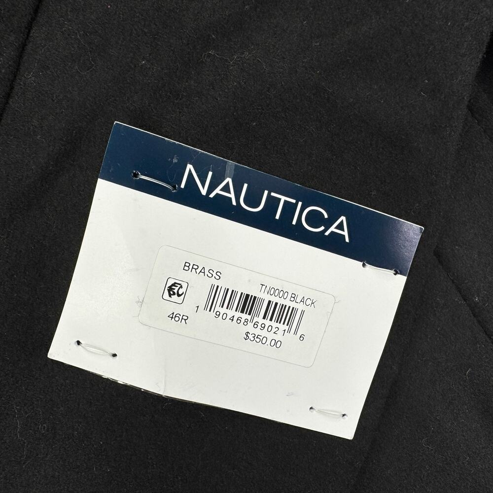 Nautica Mens Classic Fit Double-Breasted Wool Overcoat Black 46R - Picture 4 of 6